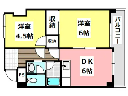 FAMINESUI(2DK/1階)の間取り写真