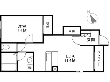 グレースほしか(1LDK/1階)の間取り写真