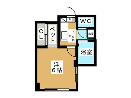 ノースルミエール(1K/5階)の間取り写真