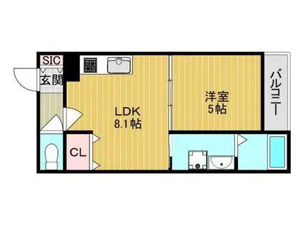 GRANDIR加美(1LDK/3階)の間取り写真