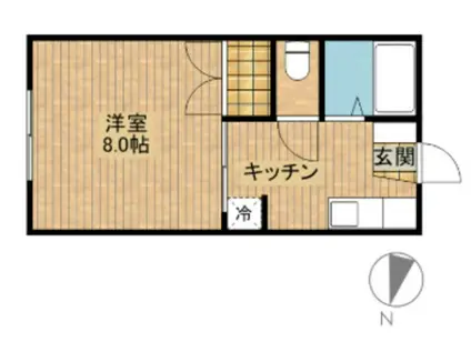 エステート近江B棟(1K/2階)の間取り写真