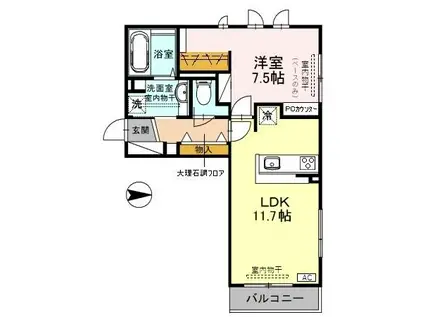 STELLA NOVE(1LDK/3階)の間取り写真