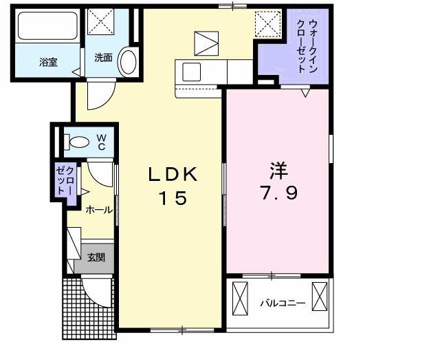 AVENIR蒼(1LDK/1階)の間取り写真
