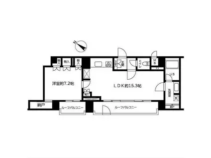 カスタリアお茶の水(1LDK/7階)の間取り写真