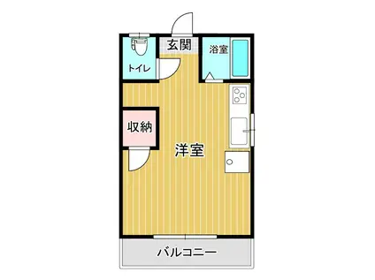 アンリバー甲府(ワンルーム/1階)の間取り写真