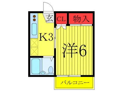 メゾンシュークレー(1K/2階)の間取り写真