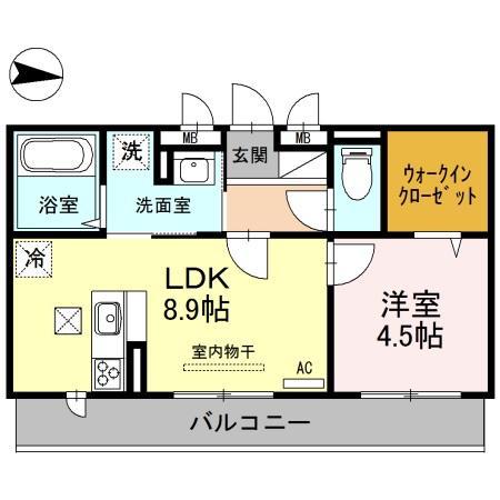 アーバンハイツ川田(1LDK/1階)の間取り写真