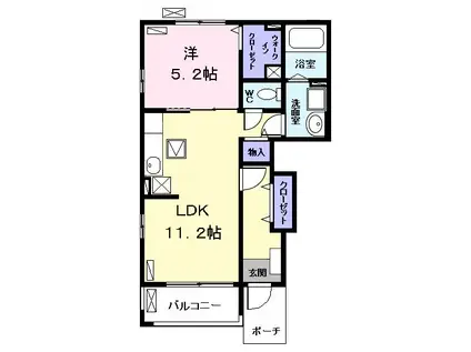 コンフォーティア(1LDK/1階)の間取り写真