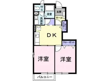 カーサ・セレノ(1LDK/1階)の間取り写真