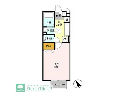 マ・メゾンASUKAII(1K/1階)の間取り写真