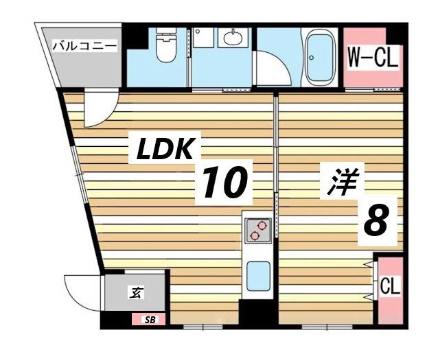 ファーイースト青谷(1LDK/1階)の間取り写真