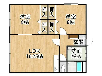 さわやかハイツII(2LDK/2階)の間取り写真