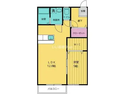 グラン・ラージ(1LDK/1階)の間取り写真