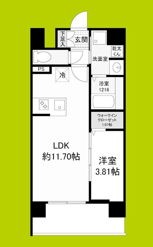 WORVE吹田江坂(1LDK/4階)の間取り写真