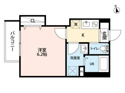 リュクスシティー黄金(1K/1階)の間取り写真