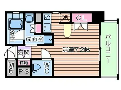 セイワパレス夕陽丘(ワンルーム/10階)の間取り写真