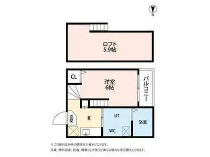 グランドレジデンス旭ヶ丘(1K/2階)の間取り写真