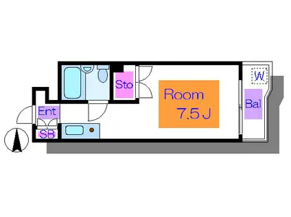 シティーハイムカネカ(ワンルーム/1階)の間取り写真