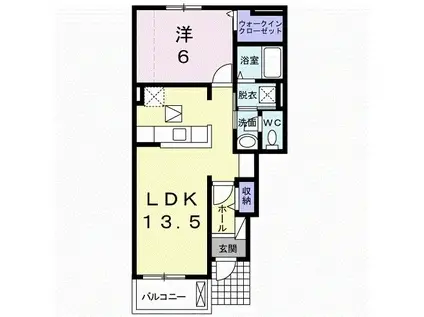 ACRO POLISII(1LDK/1階)の間取り写真
