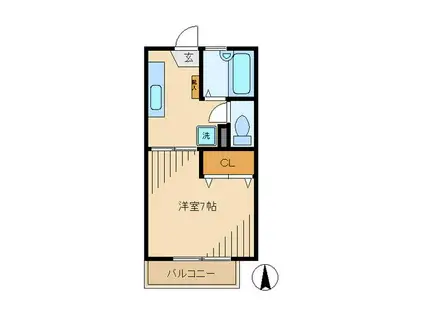 ラ・ガール百草(1K/1階)の間取り写真