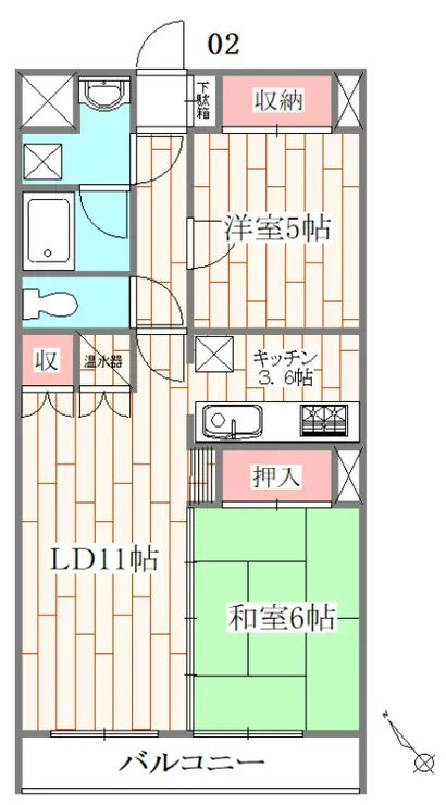 メイプルナイン 5階階 間取り