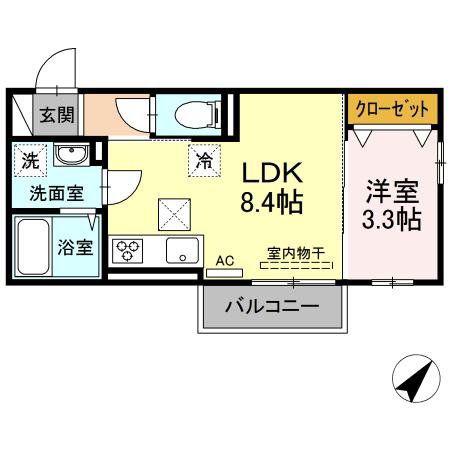 ヴェラ下富野(1LDK/1階)の間取り写真