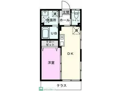 ダイヤハイツ(1DK/1階)の間取り写真