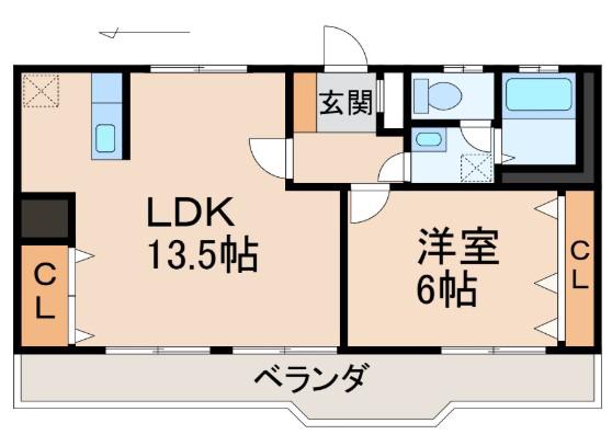 スエヨシビル黒田(1LDK/5階)の間取り写真