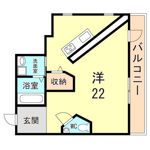 DEAR HOUSE(ワンルーム/3階)の間取り写真