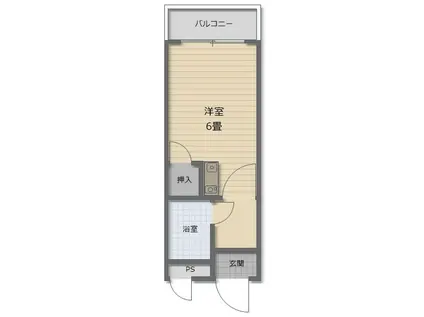 レインボーエム(ワンルーム/2階)の間取り写真