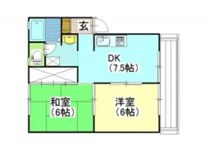 サンライフ泉田A(2DK/1階)の間取り写真