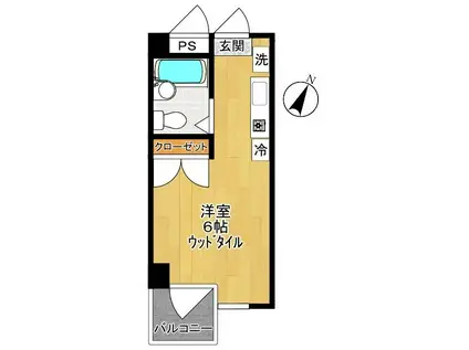 グランドゥール登戸(ワンルーム/2階)の間取り写真