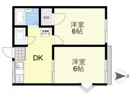 アヅマセントラルスクエア(2DK/2階)の間取り写真