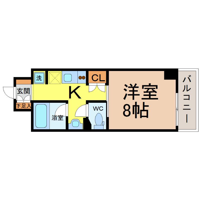 サニープレイス名古屋港(1K/3階)の間取り写真