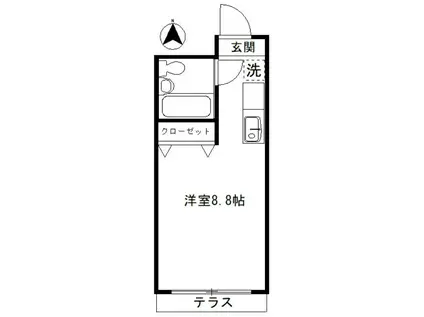 東中野ガーデン(ワンルーム/1階)の間取り写真