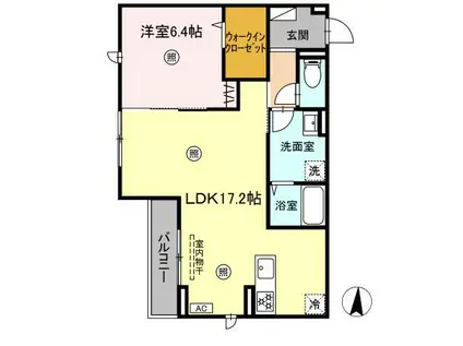 グランヒルHS石垣(1LDK/3階)の間取り写真