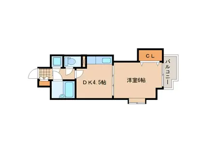 パルフェ宮城野(1DK/4階)の間取り写真