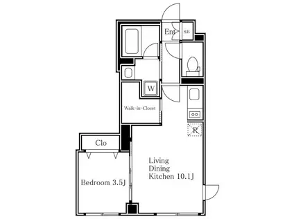 ガーデンレジデンス恵比寿(1LDK/1階)の間取り写真
