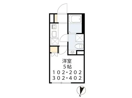 ISD下高井戸(1K/3階)の間取り写真