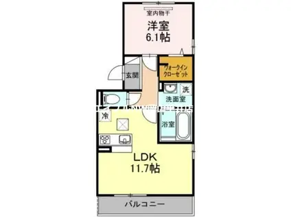 カーサ・ソレイユII(1LDK/1階)の間取り写真