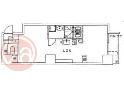FLAT34北堀江(1LDK/9階)の間取り写真
