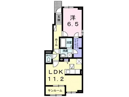 レジデンス ゆうII(1LDK/1階)の間取り写真