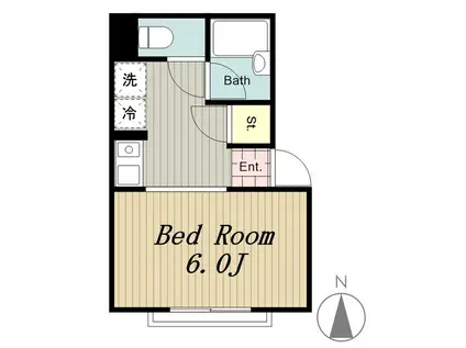 マンションKANNA(1K/2階)の間取り写真