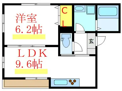 バークリー尾久(1LDK/3階)の間取り写真
