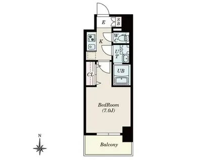 SーRESIDENCE尾頭橋CLARITY(1K/8階)の間取り写真