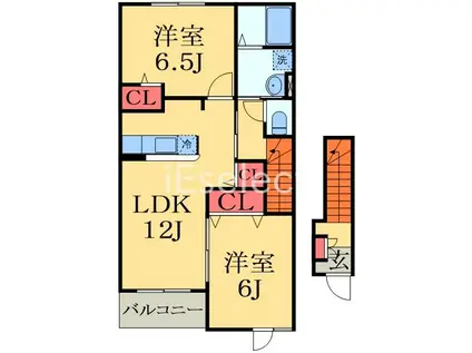 アヴニール XIII(2LDK/2階)の間取り写真