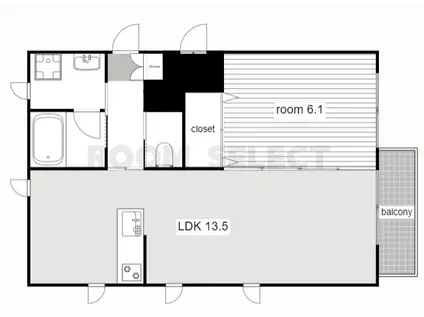 覚王山レルドール(1LDK/3階)の間取り写真