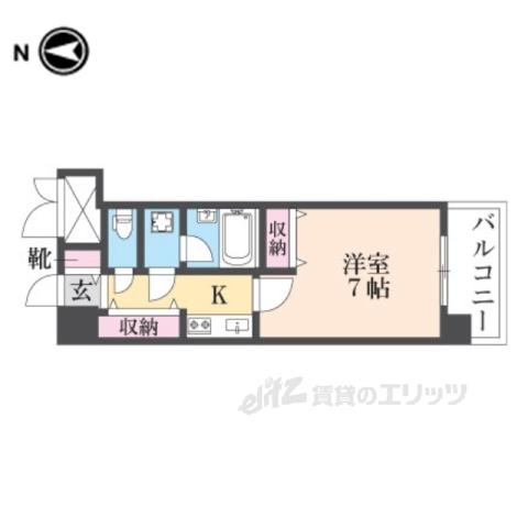 ライオンズマンション四条堀川(1K/10階)の間取り写真