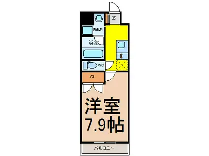 シティライフ今池南(1K/5階)の間取り写真