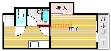 中村10番館(1K/3階)の間取り写真